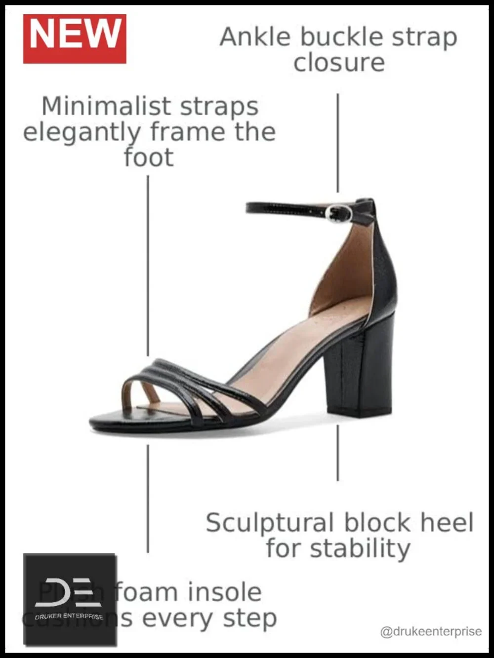 Women's Heeled Sandals Block Heel Dress Sandals Open Toe Buckle Platform